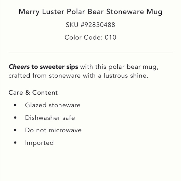 Anthropologie Merry Luster Polar Bear mug π§Έ - Picture 5 of 8